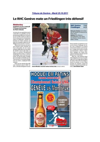 Tribune de Genève - Mardi 25.10.2011
 