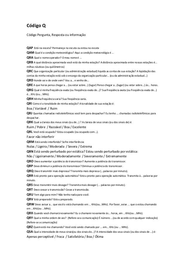 Gírias e Códigos "Q" do Radioamador