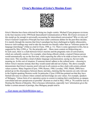 Grice Maxims | PDF