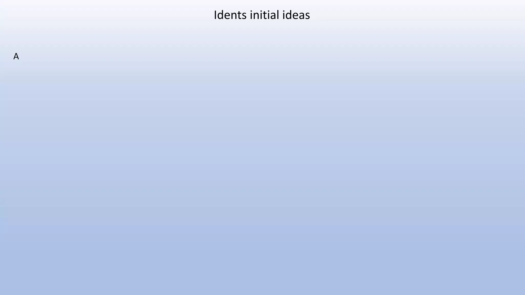 Idents initial ideas
A
 