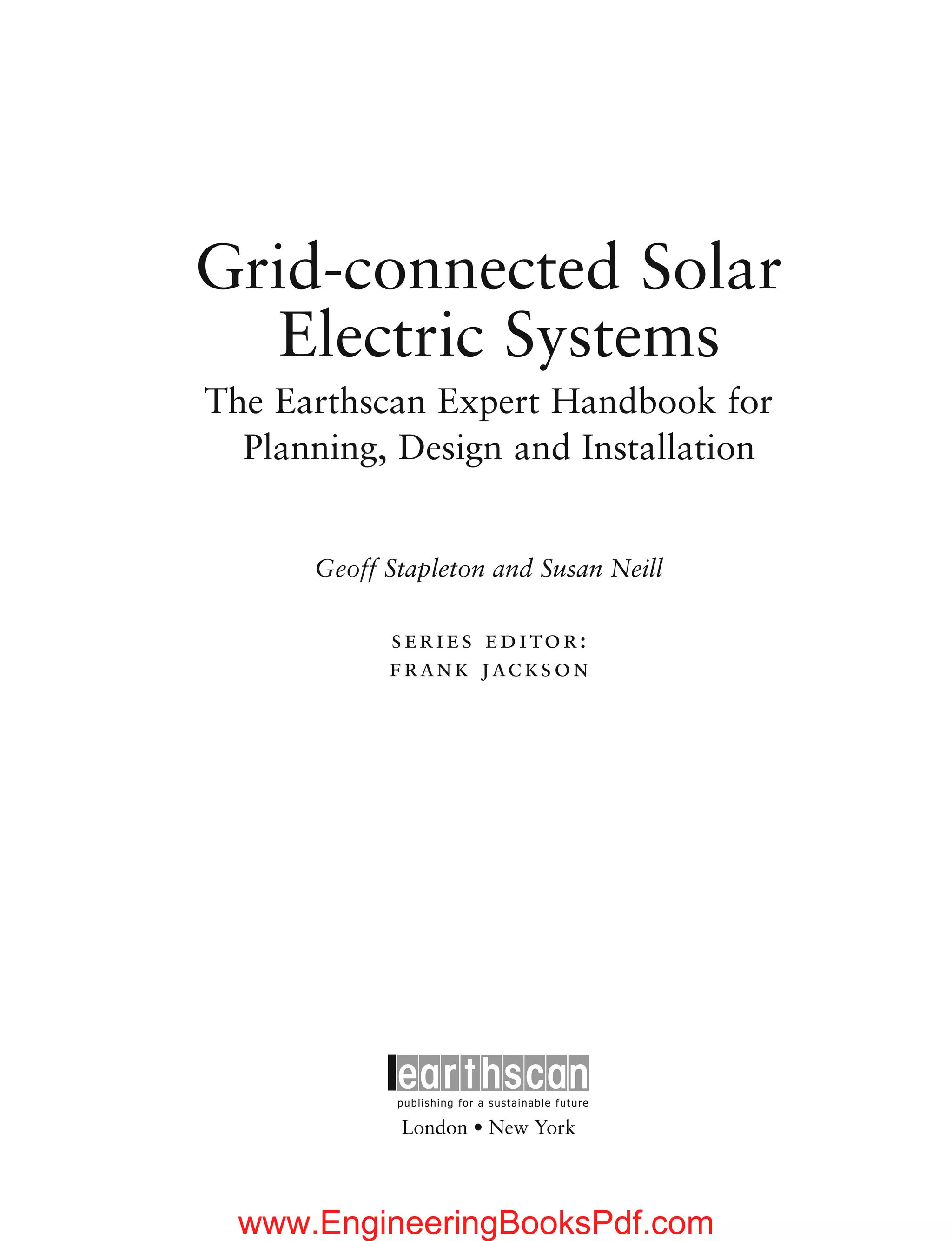 Grid Connected Solar Electric Systems The Earthscan Expert Handbook for ...