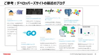 44© 2019 Toshiba Digital Solutions Corporation
ご参考：デベロッパーズサイトの最近のブログ
 