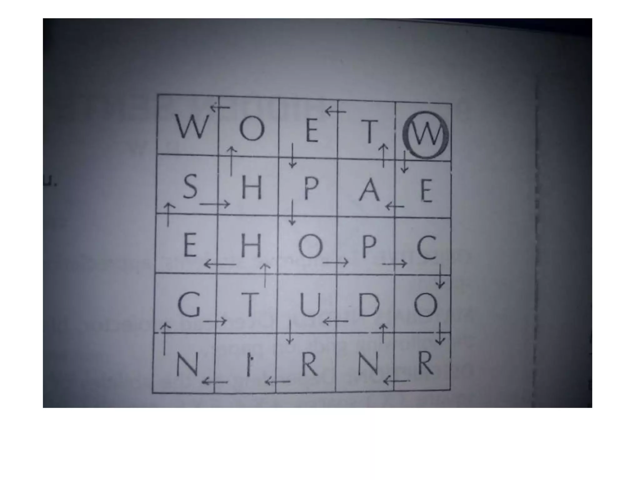 Grid discover the hidden sentence