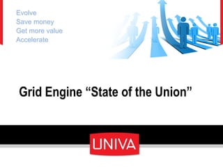 Evolve
Save money
Get more value
Accelerate




Grid Engine “State of the Union”
 