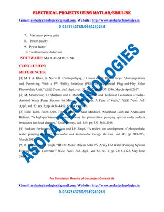 Grid interactive solar pv based water pumping using bldc motor drive | PDF