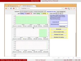 Web Interface   Launching Grid on Demand




Willem Toorop and Alain van Hoof (OS3)          Grid on Demand                      June 30, 2010   18 / 39
 