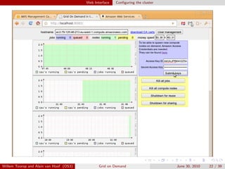 Web Interface   Conﬁguring the cluster




Willem Toorop and Alain van Hoof (OS3)          Grid on Demand                    June 30, 2010   22 / 39
 