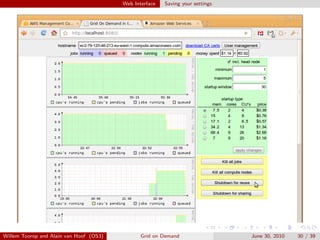Web Interface   Saving your settings




Willem Toorop and Alain van Hoof (OS3)          Grid on Demand                  June 30, 2010   30 / 39
 