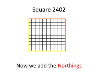 Square 2402
Now we add the Northings
 