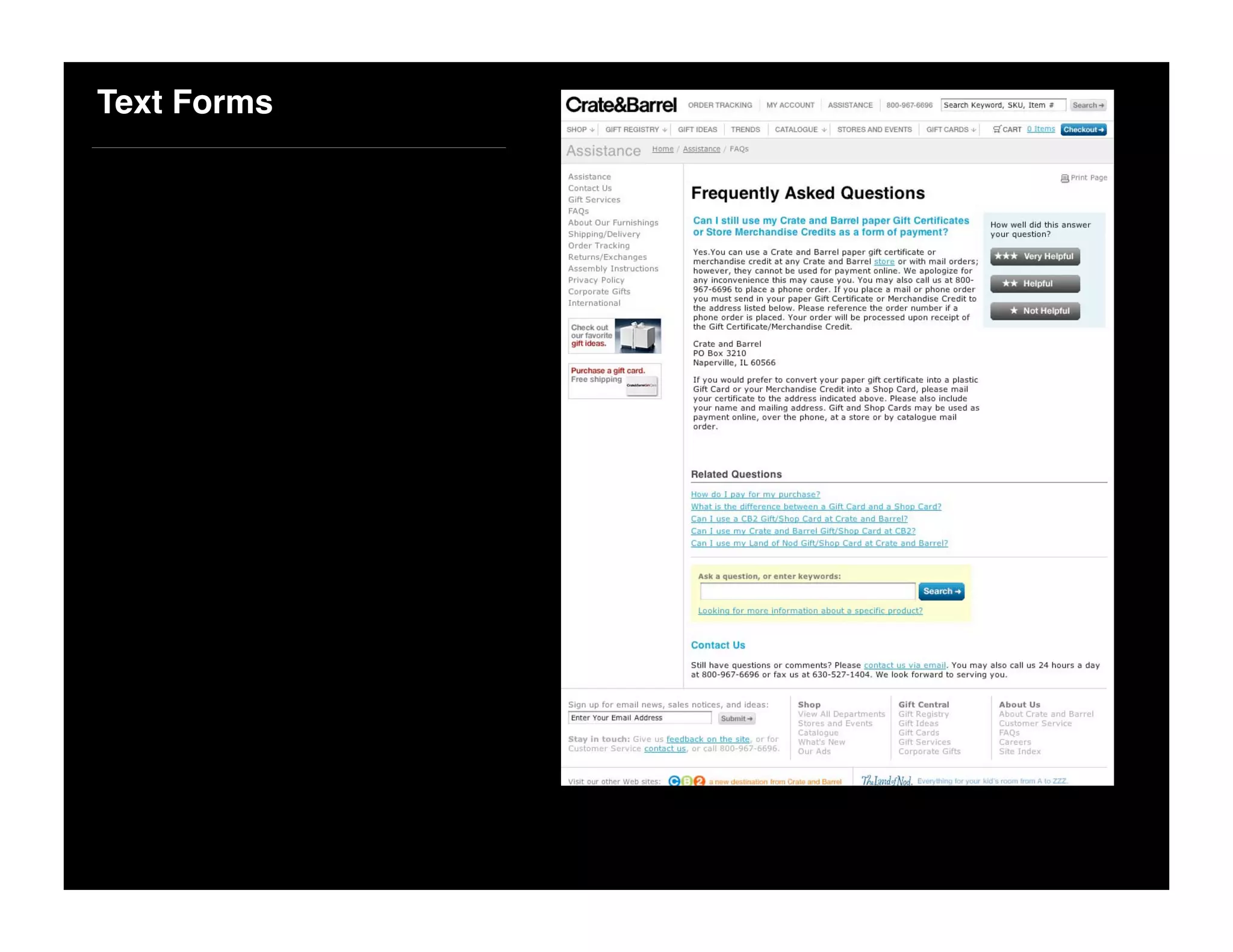 Text Forms
 