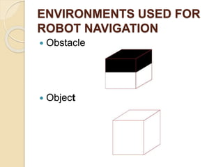ENVIRONMENTS USED FOR
ROBOT NAVIGATION
 Obstacle
 Object
 