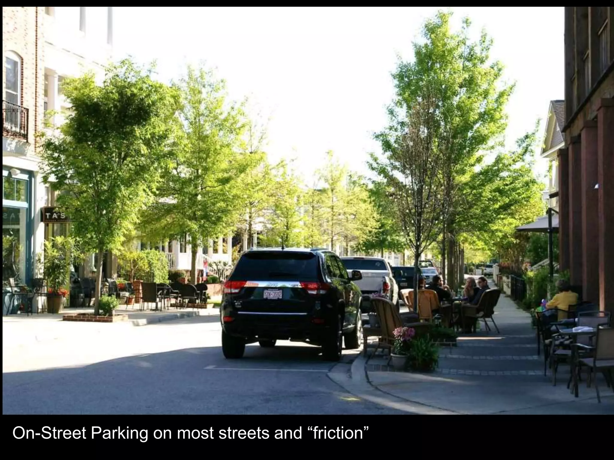 On-Street Parking on most streets and “friction”
 