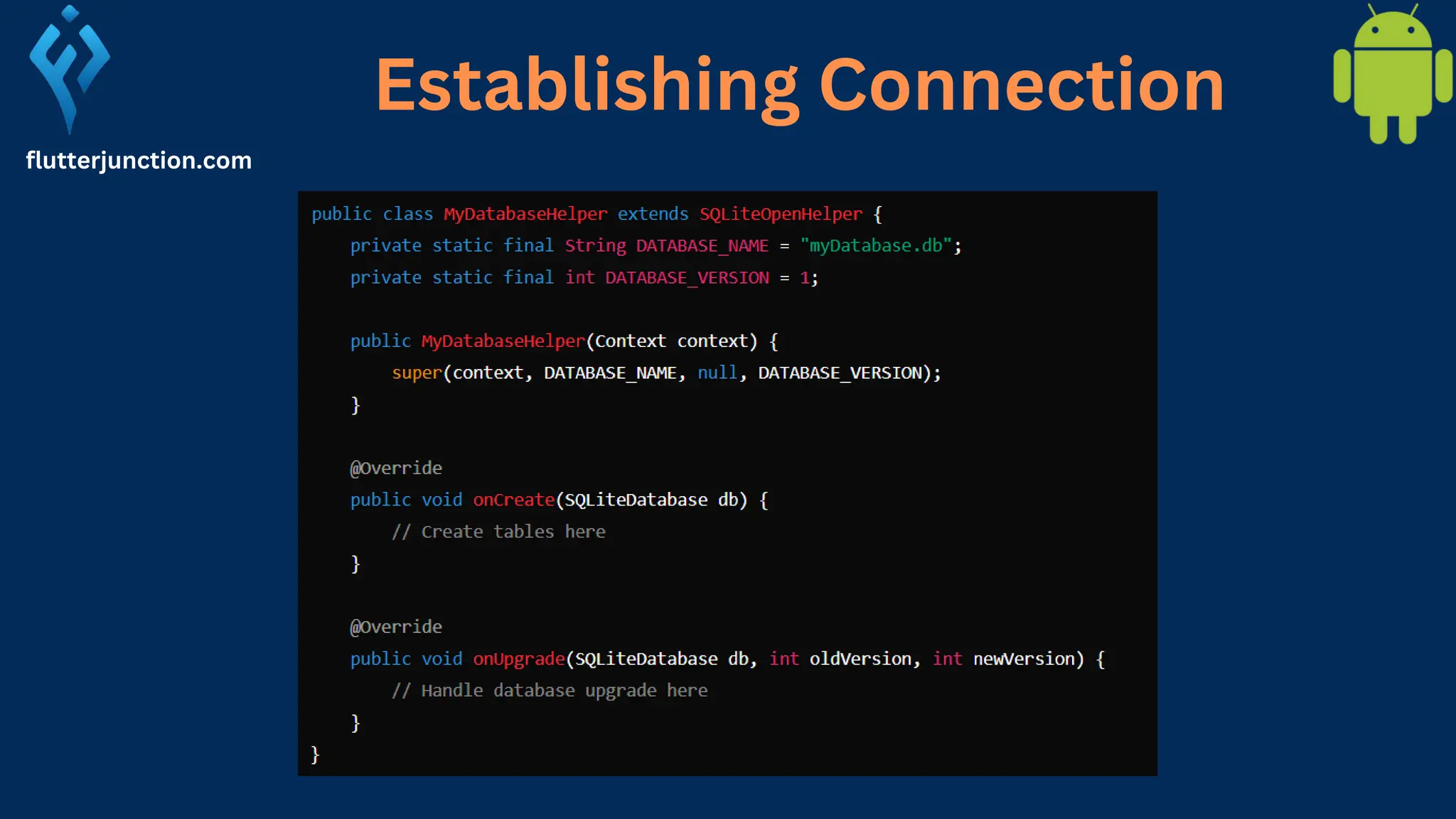 Establishing Connection flutterjunction.com 