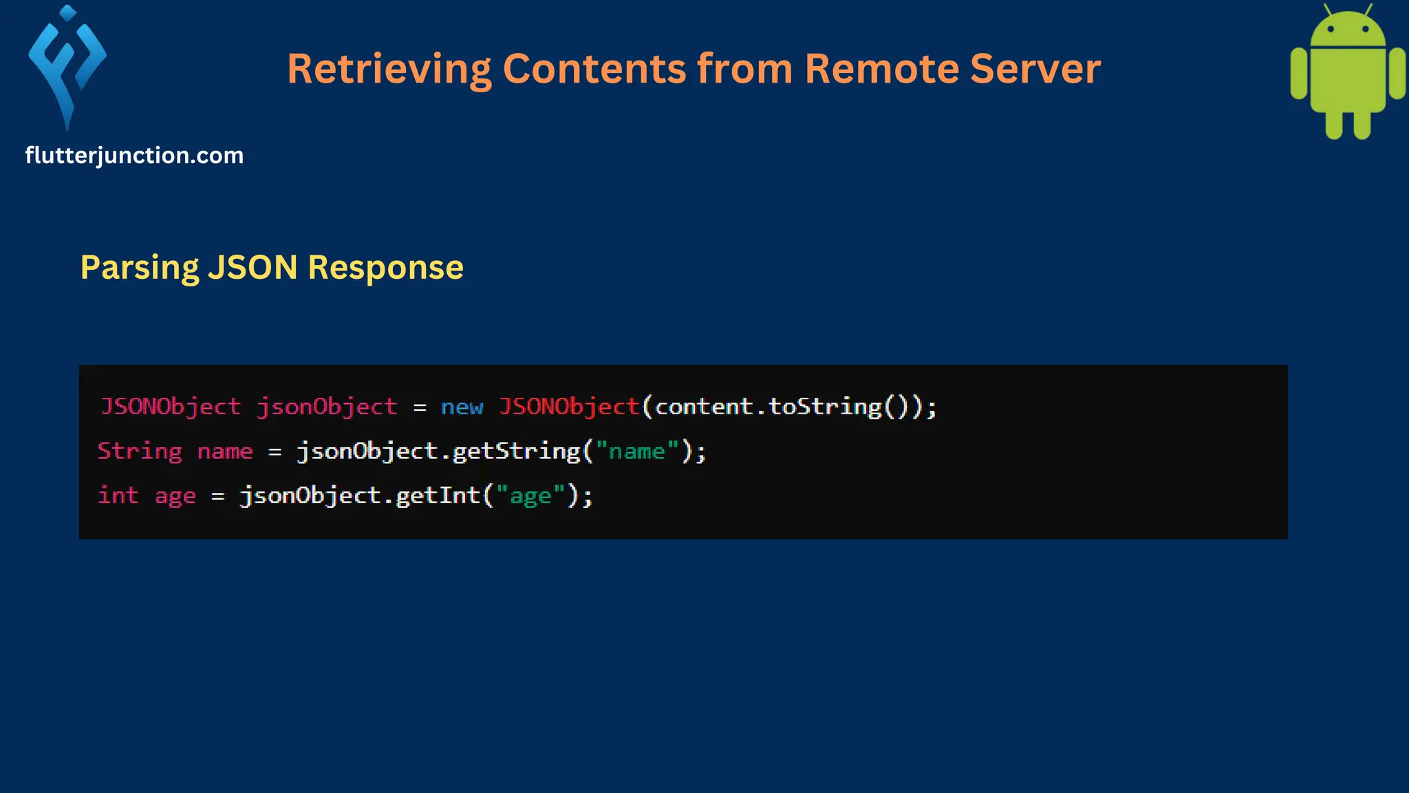 flutterjunction.com Retrieving Contents from Remote Server Parsing JSON Response 