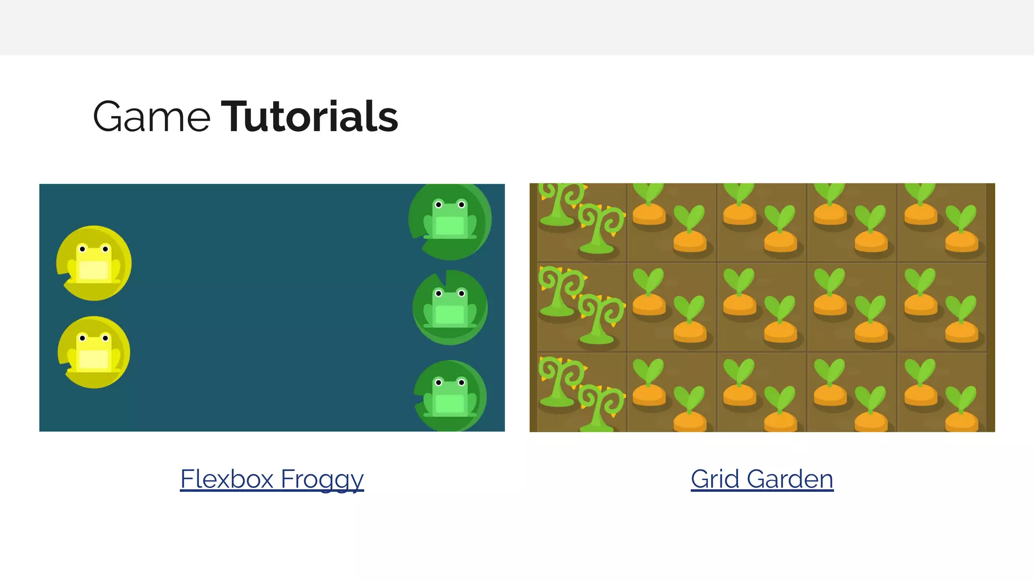 Game Tutorials Flexbox Froggy Grid Garden 