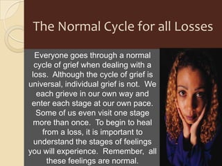    Death of someone you love/care about