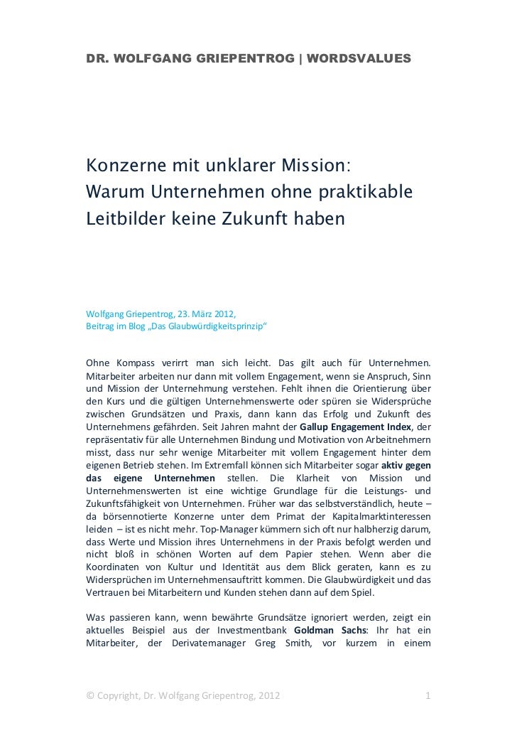 Konzerne Mit Unklarer Mission Warum Unternehmen Ohne Praktikable Lei