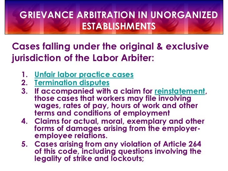 Grievance and arbitration & ulp in l.o.final