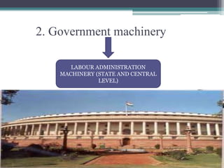 2. Government machinery 
LABOUR ADMINISTRATION 
MACHINERY (STATE AND CENTRAL 
LEVEL) 
 