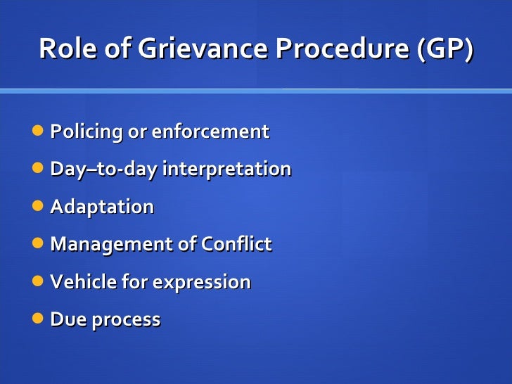 Grievance Procedures