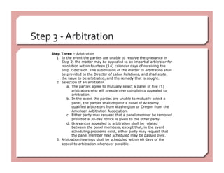 Step 3 ‐ Arbitration 
 