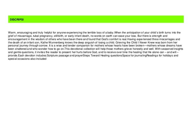 New Releases Grieving The Child I Never Knew A Devotional For Comfo