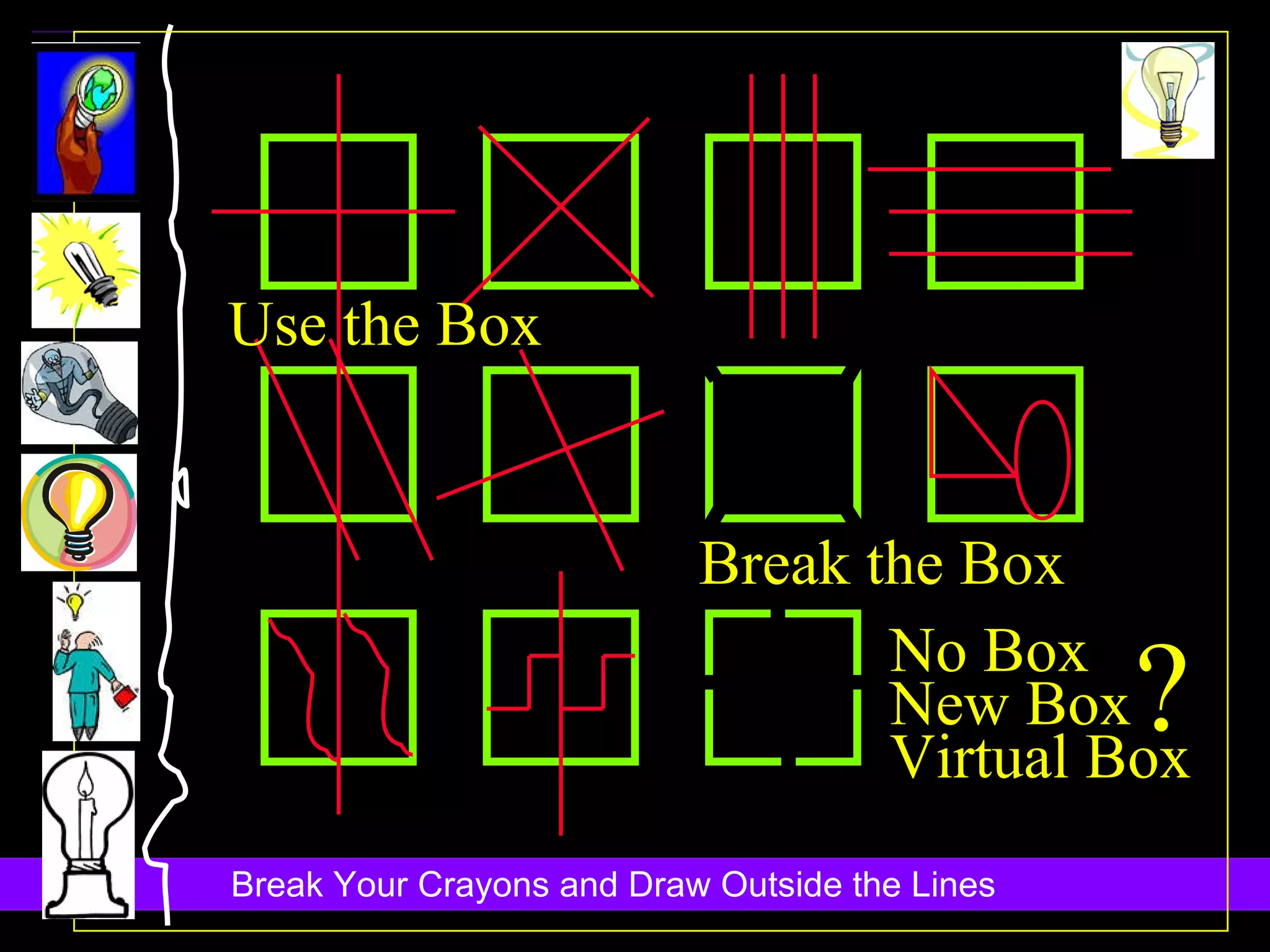 ? Break the Box Use the Box No Box New Box Virtual Box 