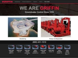 Griffin Dewatering Website Homepage from 2006, 2008 and 2015
