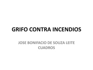 GRIFO CONTRA INCENDIOS
JOSE BONIFACIO DE SOUZA LEITE
CUADROS
 