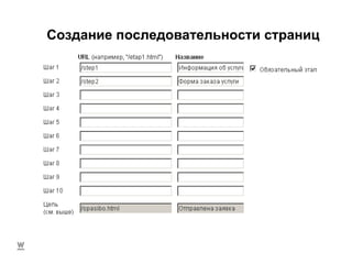 Создание последовательности страниц 
