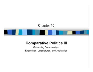 Chapter 10




Comparative Politics III
       Governing Democracies:
Executives, Legislatures, and Judiciaries
 