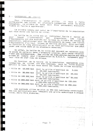 Grille des équipements