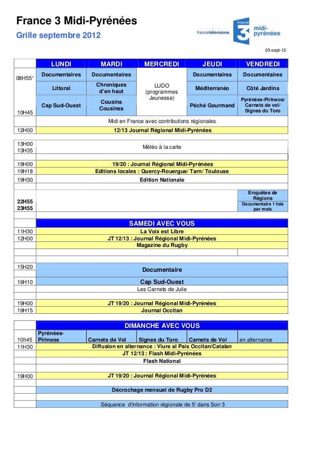 Programme France 3 Programme France 3