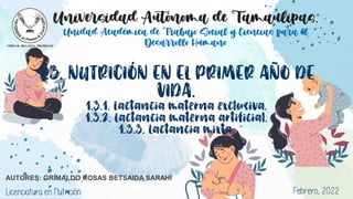 Universidad Autónoma de Tamaulipas.
Unidad Académica de Trabajo Social y Ciencias para el
Desarrollo Humano
Febrero, 2022
Licenciatura en Nutrición
AUTORES: GRIMALDO ROSAS BETSAIDA SARAHÍ
 