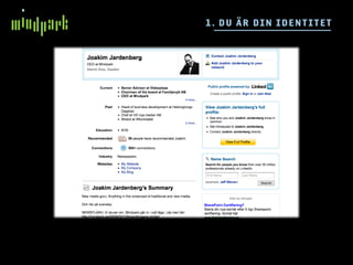 1 . DU ÄR DIN IDE N T I TE T
 