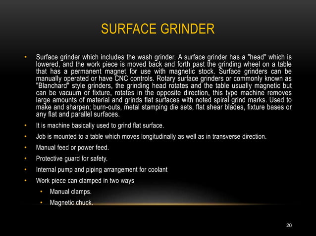 Grinding Machine PPT | PPT | Home Appliances | Home & Garden