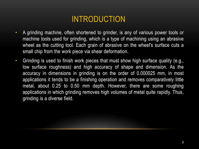 Grinding Machine PPT | PPT | Home Appliances | Home & Garden