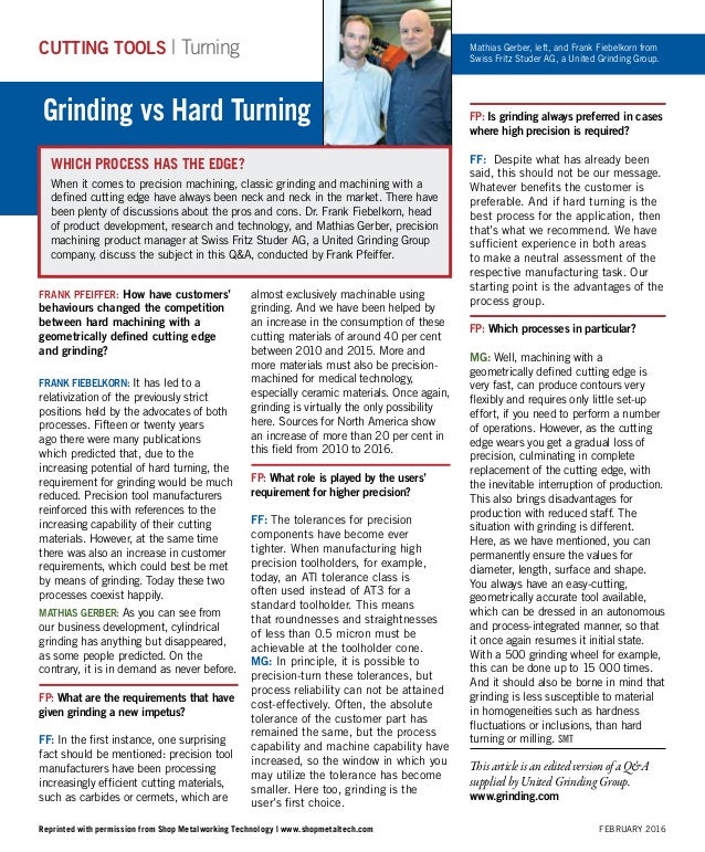 Grinding vs hard turning