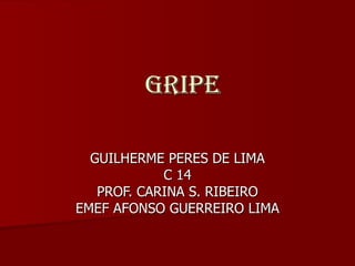 GRIPE GUILHERME PERES DE LIMA C 14 PROF. CARINA S. RIBEIRO EMEF AFONSO GUERREIRO LIMA 