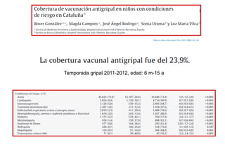 Temporada gripal 2011-2012, edad: 6 m-15 a
 