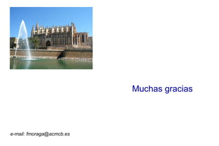 Muchas gracias
e-mail: fmoraga@acmcb.es
 