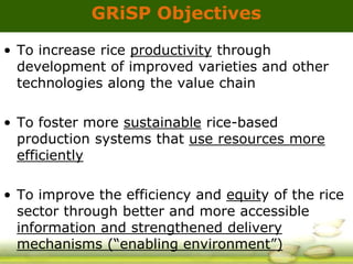 GRiSP - Presentation for Discussion with Donors and Partners - June 2013
