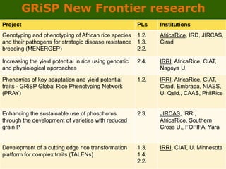 GRiSP - Presentation for Discussion with Donors and Partners - June 2013