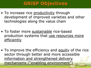 GRiSP - Presentation for Discussion with Donors and Partners - June 2013