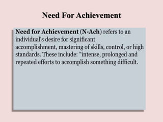 Need For Achievement
 