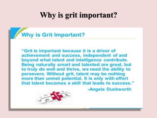 Why is grit important?
 