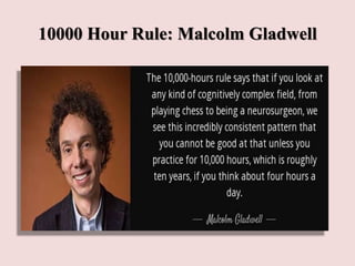 10000 Hour Rule: Malcolm Gladwell
 