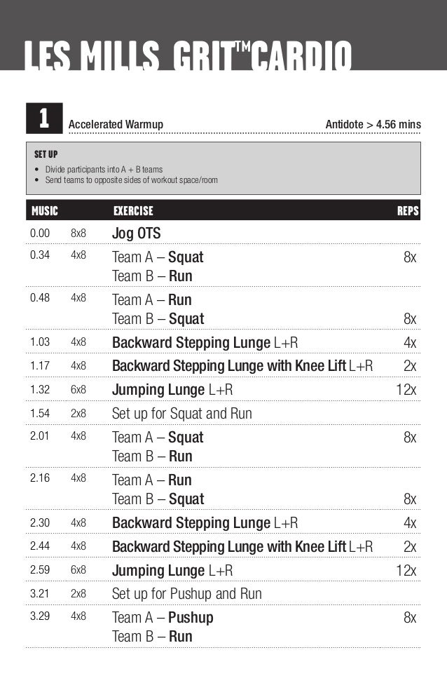 Les Mills Grit Workout Plan | EOUA Blog
