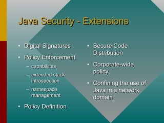 Addressing security issues in programming languages for mobile code ...