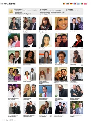 ORGALEADERS
Η αναγνώριση:
• Επιλογή ανάμεσα σε διαφορετικά μοντέλα
αυτοκινήτων
• Πρόσκληση στην Ακαδημία OL
Οι επιδόσεις:
6 μήνες 12 γραμμές bonus με 24.000 PW
συνολικό τζίρο ή με 12.000 PW υπόλοιπο τζίρο
με μια γραμμή 21%.
Το εισόδημα:
Έως 45.000 € το χρόνο
Nancy Kerselaers
Βέλγιο
Diana  Ventseslav Ivanovi
Βουλγαρία
Corinna Alten 
Patrick Zimmermann
Γερμανία »
Duygu Arac Daniela Galle
Johann Neumann Dirk Räbber Loic BonneauMaëva Akpali
Γαλλία »
Carine Cayrolles Nathalie Cecilon Ophelie Delaine Chantal Maignan
Guylaine Calydon
Zakia Oumar
Jessica Francois Rose Baraka Youssoufa Dimitra Belegrati 
Konstantinos Ioannou
Ελλάδα »
Athanasios Galakteros  Potou-
la Spirtou
Olga Karatza 
Christos Stergiou
Antonis Katimertzoglou 
Stella Tsigdinou
Tonia Koukouzi 
Vasilis Tzellas
Nikolaos Marinakis 
Nikolaos Alexakis
Enzo Cozzolino 
Nicoletta Gervasio
Ιταλία »
Pasquale De Martino 
Rosalba Piazzolla
Katarzyna  Jacek Brożek
Πολωνία »
Rosaria Sparacio 
Pietro Tumminia
Maria Rosa Fargione 
Gaetano Nuzzarello
Massimiliano Saraceno 
Alessandra Gulino
Marianna Pepe 
Cono Randazzo
46  |  LR CAREER  7/2017
 